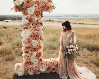 Große freistehende Hochzeitsbuchstaben, riesige Blumenbuchstaben, personalisiertes Dekor, Sommer-Hochzeitsdekoration, florale Brautparty-Buchstaben
