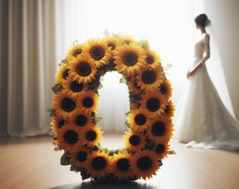 Sonnenblumen-Hochzeitsbuchstaben, Kinderzimmer-Sonnenblumen-Schild, Sonnenblumen-Bräute, Name, florales Party-Dekor, Custon Sonnenblumen-Dekor, Wandbehang, Name