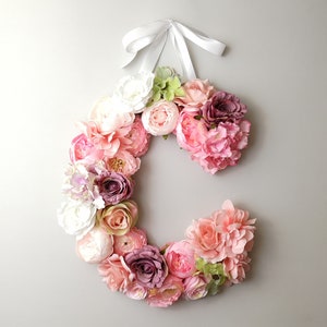 Blossom Letter Personalized blooms Floral Sign Baby Bloom Letter Rustic Floral Letter Boho Flower Letter Flower Initials Huge Floral Letter image 6