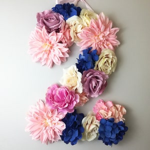 1st birthday number / birthday flower / decor birthday / flower number 1 / 1st birthday floral/ boho number 1/ flower first birthday decor image 2