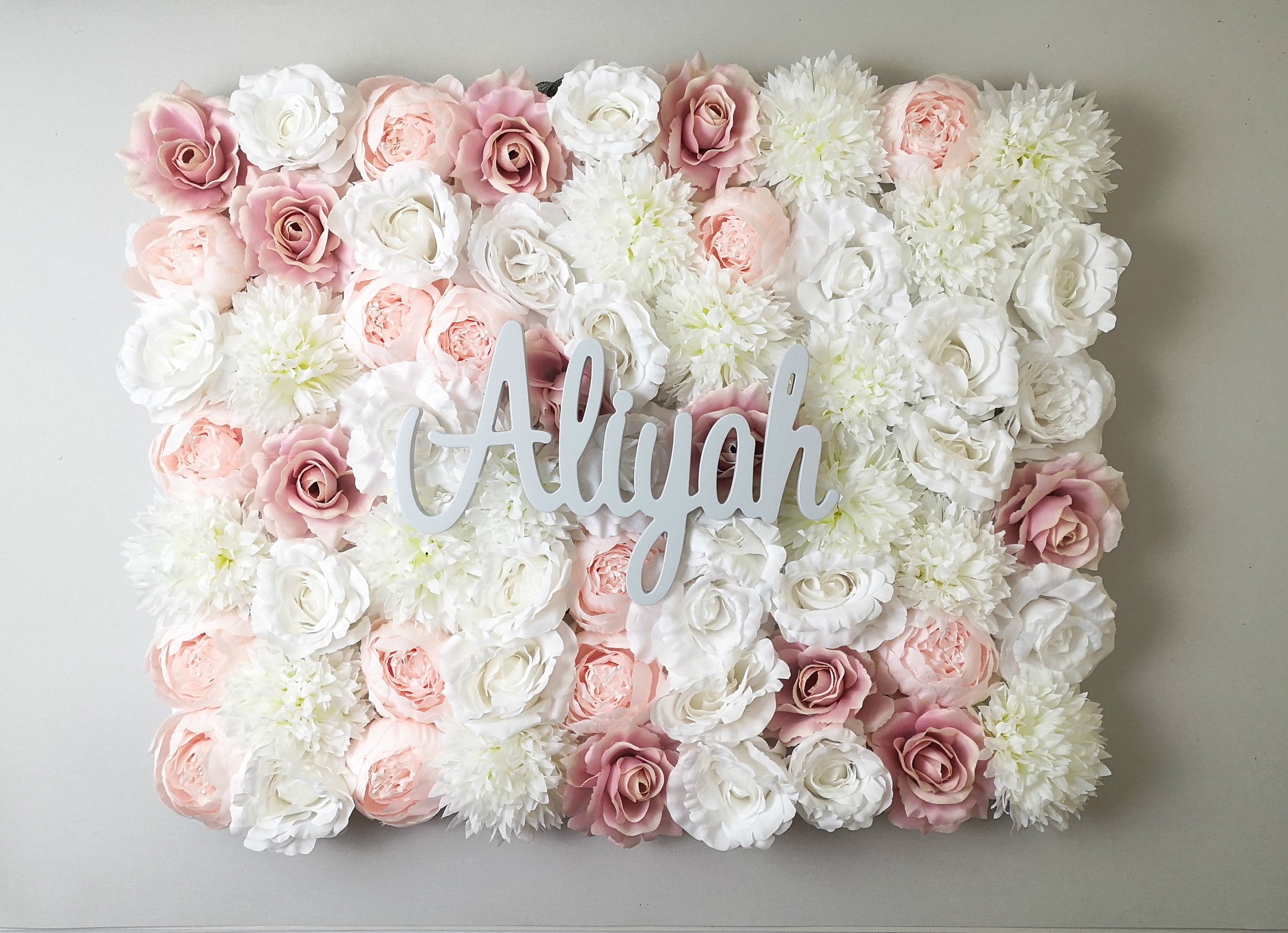 Flower Wall Decor Name Sign Art Nursery name Sign Wall Etsy