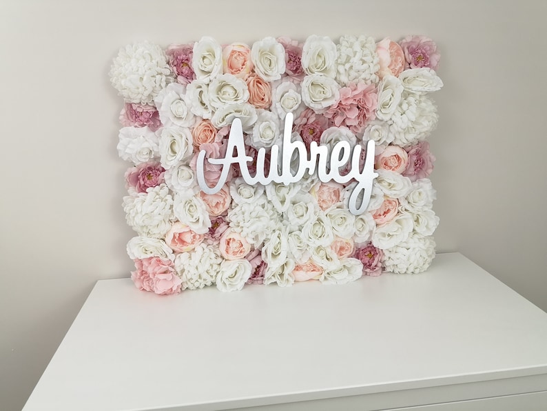 Flower Wall With Name Teen Girl's Room Decor Teen Wall Etsy