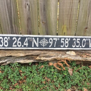 Personalized Latitude Longitude Sign/Coordinates Sign/Custom Longitude Latitude Wood Sign/Handmade GPS Coordinates Sign/New Home Gift Sign