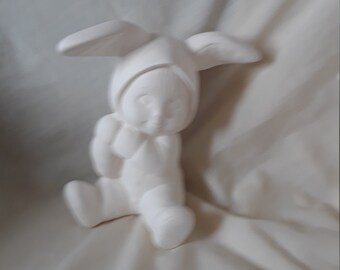 Ready to Paint Sweet Tot Bunny Sitting Ceramic Bisque