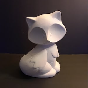 Large Shifty Fox 9.5&quot; tall 7.25&quot; wide Ready to Paint Ceramic Bisque can be made into a bank