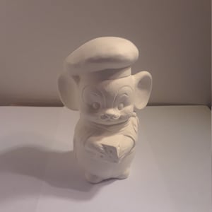 Chief the Mouse 5&quot;t 2&quot; base Ready to Paint Ceramic Bisque Can be plain or made into a bank