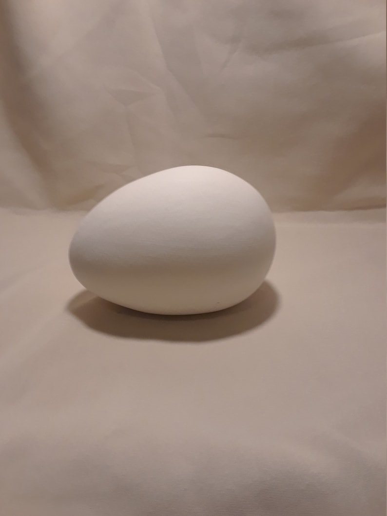 Large Egg Laying Down 4 Tall 5.25 Long Ready to Paint Ceramic Bisque