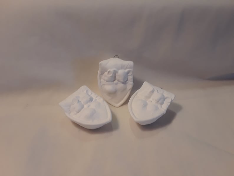 Mice in Nutshell Ornament Ready to Paint Ceramic Bisque Etsy