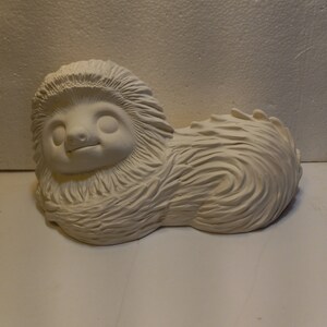 Laying Down Sloth 4&quot; tall 8&quot; long Ready to Paint Ceramic Bisque
