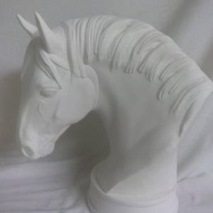 Draft Horse Bust 8&quot; Ceramic Bisque Ready to Paint