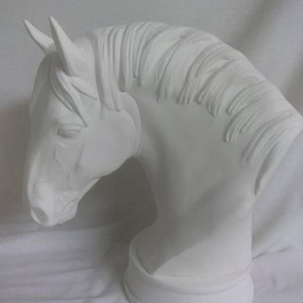 Draft Horse Bust 8" Ceramic Bisque Ready to Paint
