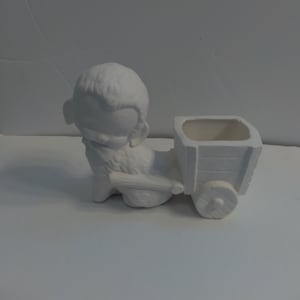 Lamb Cart 5" long 4" tall Ready to Paint Ceramic Bisque
