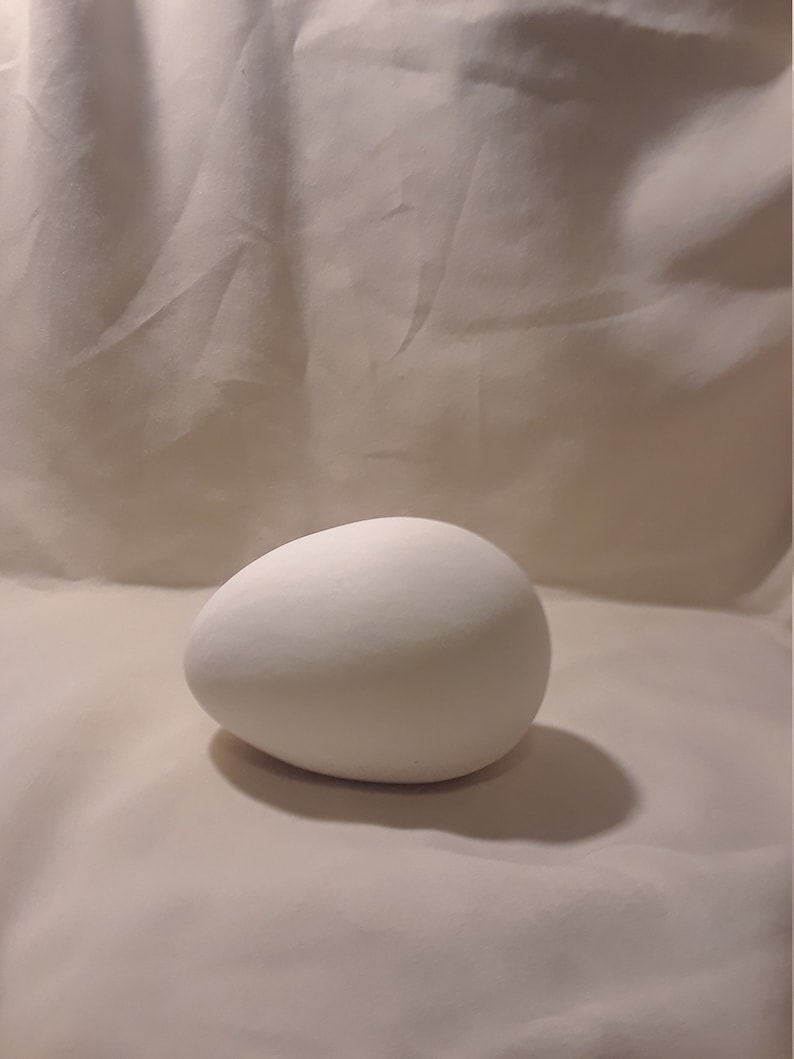 Large Egg Laying Down 4 Tall 5.25 Long Ready to Paint Ceramic Bisque