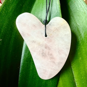 Large Natural Rose Quartz Heart Pendant Necklace