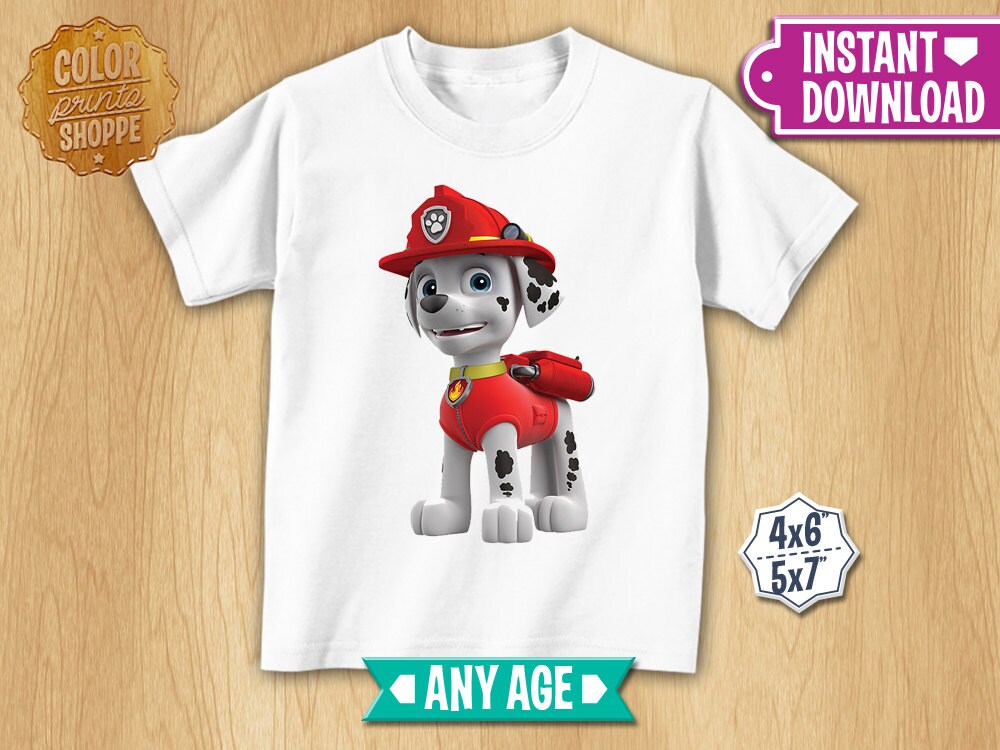 Paw Patrol TShirt Transfer Decal Birthday Iron On Transfer Etsy