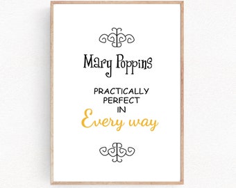 Mary Poppins Disney Zitat Drucken Etsy