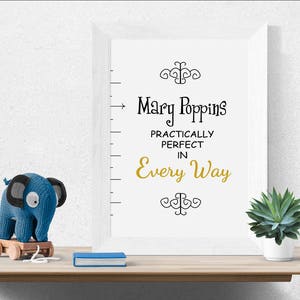 Mary Poppins Quote Art Print Baby Shower Nursery Practically Perfect in Every Way Poster Inspirational Bedroom Decor Gift Kids Gift 021 image 2