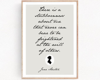 Jane Austen quote prints Writter prints inspirational quote jane austen silhouette quote prints quote art Jane Austen sentence prints (149)