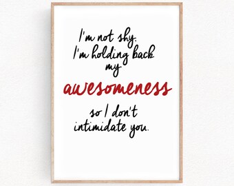 Awesomeness Poster Typographic Art Print Motivational Inspirational Quote Decor Gift Home Decor Minimalist Gift for Anniversary (048)