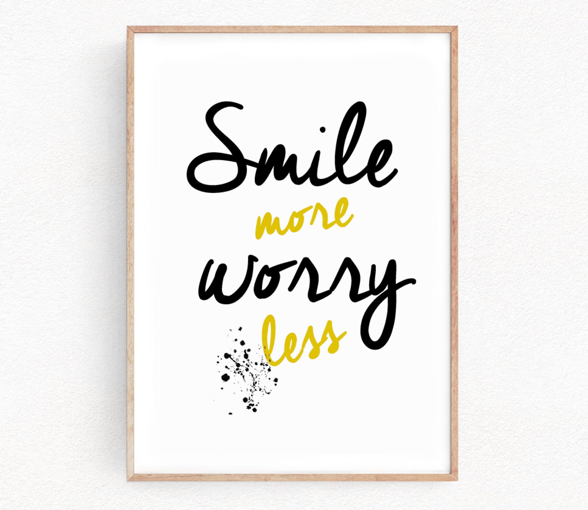 Smile Quote Poster Art Print Wall Decor Home Art Home Decor Minimalist ...
