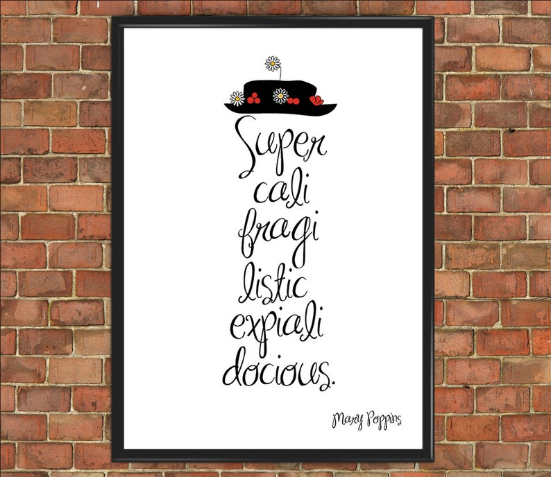 mary poppins disney quote print etsy