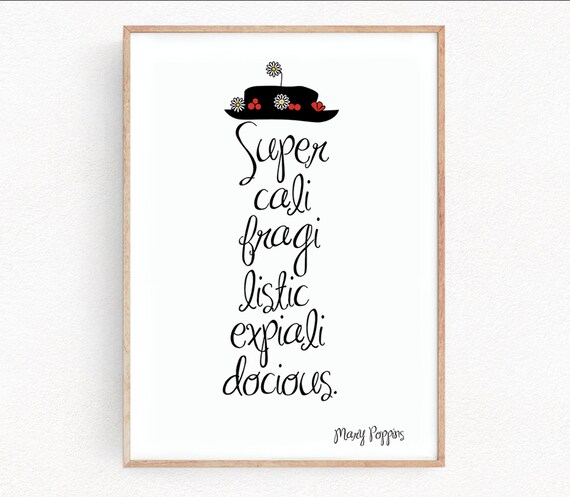 Mary Poppins Disney Zitat Drucken Etsy