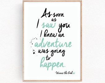 Winnie the Pooh Quote Poster E H Shepard Art for kids Prints Wall Decor Home nursery Gift Home Decor Inspirational art for kids (011)