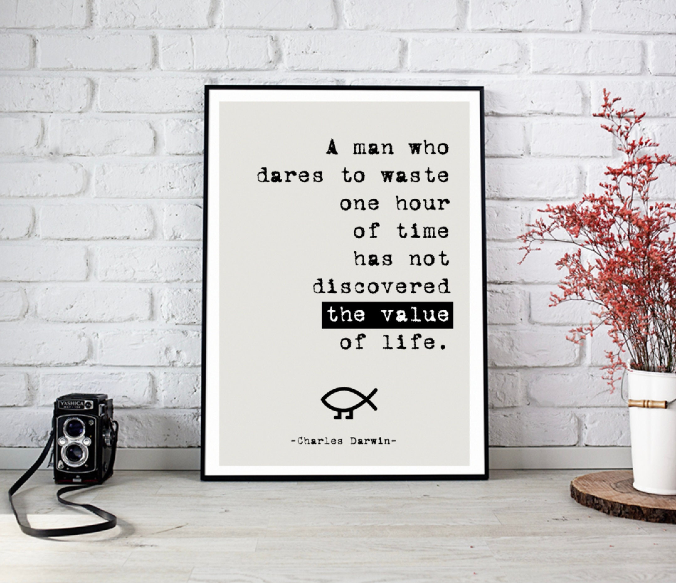 Charles Darwin Quote Print: Typographic Science Poster
