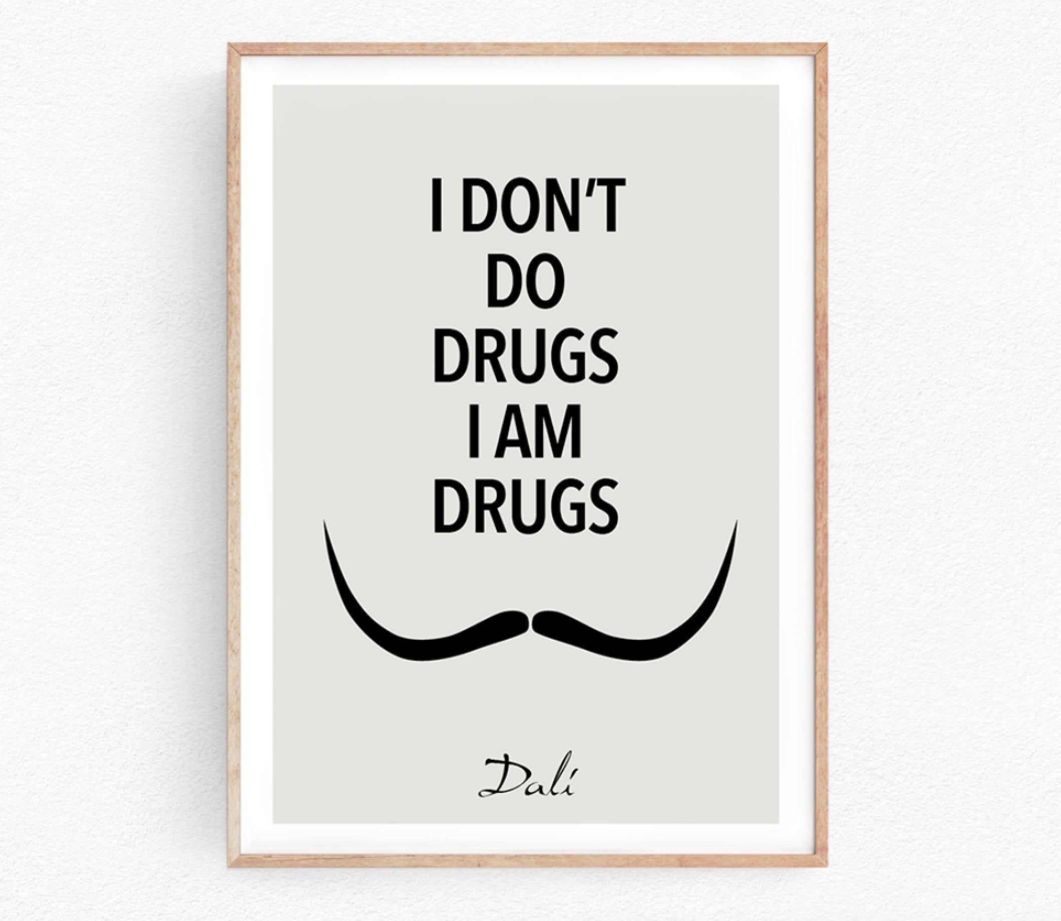 I am drugs I don't do drugs Dali Quote Wall Clock I am drugs I don't do drugs Dali Quote Wall Clock