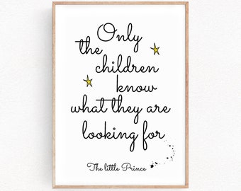 The Little Prince Quote Poster Le Petit Prince wall art  Art Print Wall Decor Home Gift Home Decor Inspirational typography art (008)