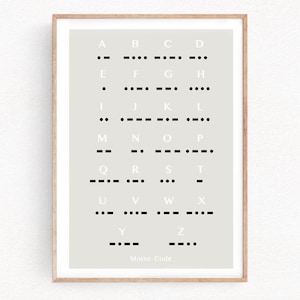 Morse Code Alphabet print Morse Minimal Print Poster Typographic Art Wall Decor Gift Office Art Home Decor Gift Decor Morse prints (153)