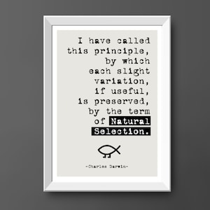 Charles Wunderlich Zitat Print: Natürliche Zuchteleon, Wissenschaft Poster