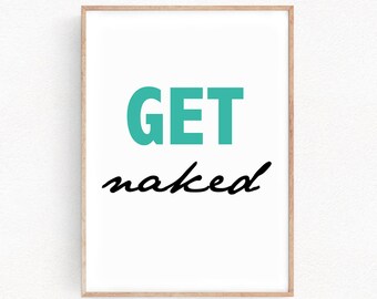 Obtener impresión desnuda Cita divertida póster baño decoración de pared Signo de bañoPóster de cotización Regalo Arte Imprimir regalo Frases de diseño minimalista Póster (109)
