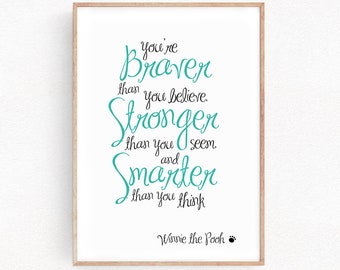 Winnie the Pooh Quote Poster Art for Kids Birthday Gift Baby Shower Wall Decor Home Nursery Gift Home Decor Inspirational (014)