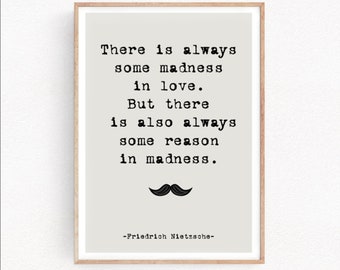 Friedrich Nietzsche quote Poster Art Print Wall Decor Gift Home Office Decor Birthday Gift for philosophical print Gift Typographic (099)