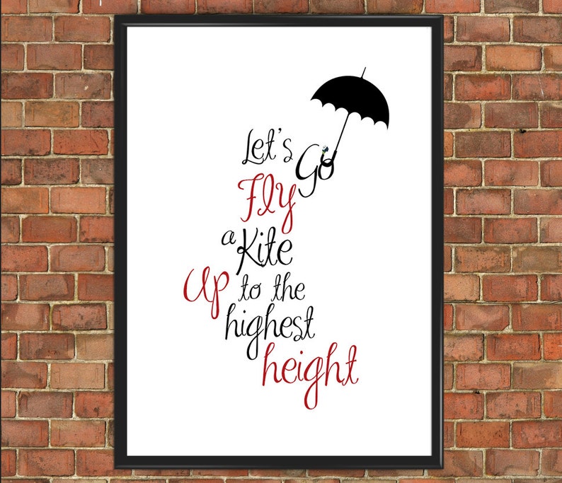 Mary Poppins Zitat Kunstdrucke lassen Sie uns gehen fliegen Etsy