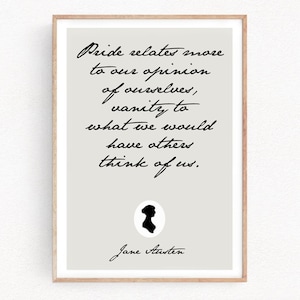 Jane Austen &#39;Pride and Prejudice&#39; Quote Art Print