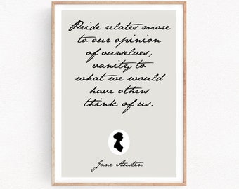 Jane Austen quote print "Pride and Prejudice" Jane Austen prints Jane Austen quotes writter prints quote art Jane Austen sentence (152)