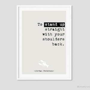 Jordan Peterson Rules quote Prints 12 Rules for Life - prints quote print Art gift