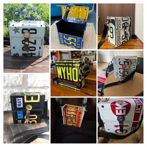 Custom Square License Plate Purse Using Customer Supplied License Plates