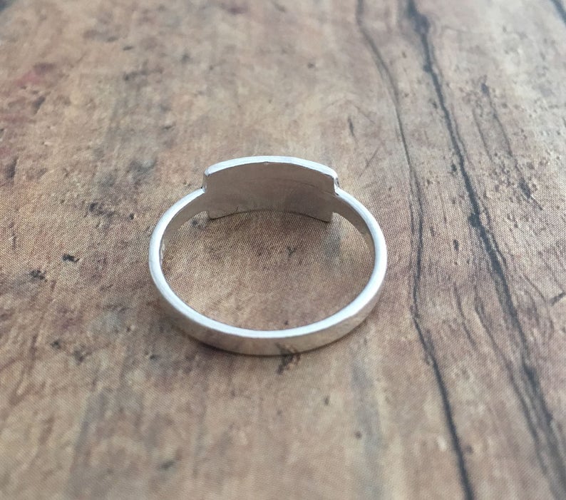 Camping Ring Hand Stamped Sterling Silver Tent Moon and Etsy