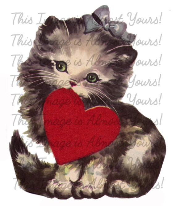 Vintage Valentine Love Heart Persan Gris Chaton Ou Tenant Etsy Vintage Valentine Love Heart Persan Gris Chaton Ou Tenant Etsy