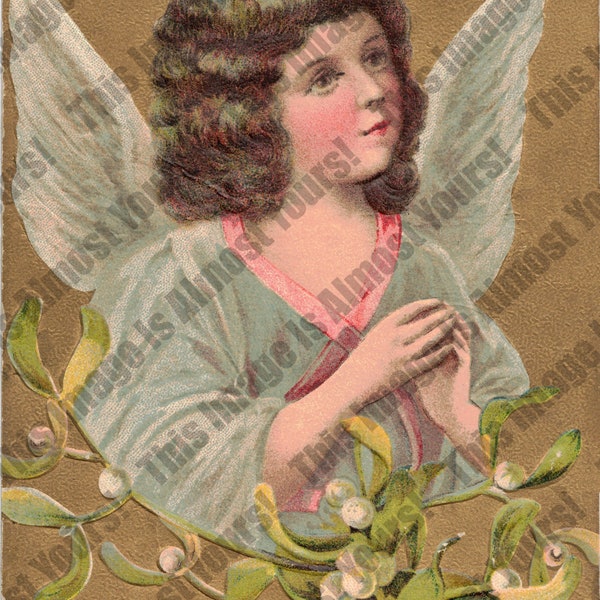 Christmas, Praying Angel, Gold Christmas,Merry Christmas,Collection,Holiday,Instant, Digital Download, Ephemera, Vintage, Image Collage, JPG