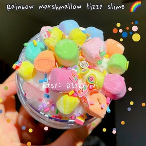 Rainbows marshmallows fizzy slime; Mixing slime; butter slime; fizzy slime; crunchy slime;Smooth Slime Great for Kids