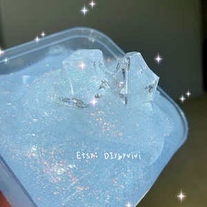 Fantasy icey slime blue scented slime clear slime scented slime glitter slime for kids gift