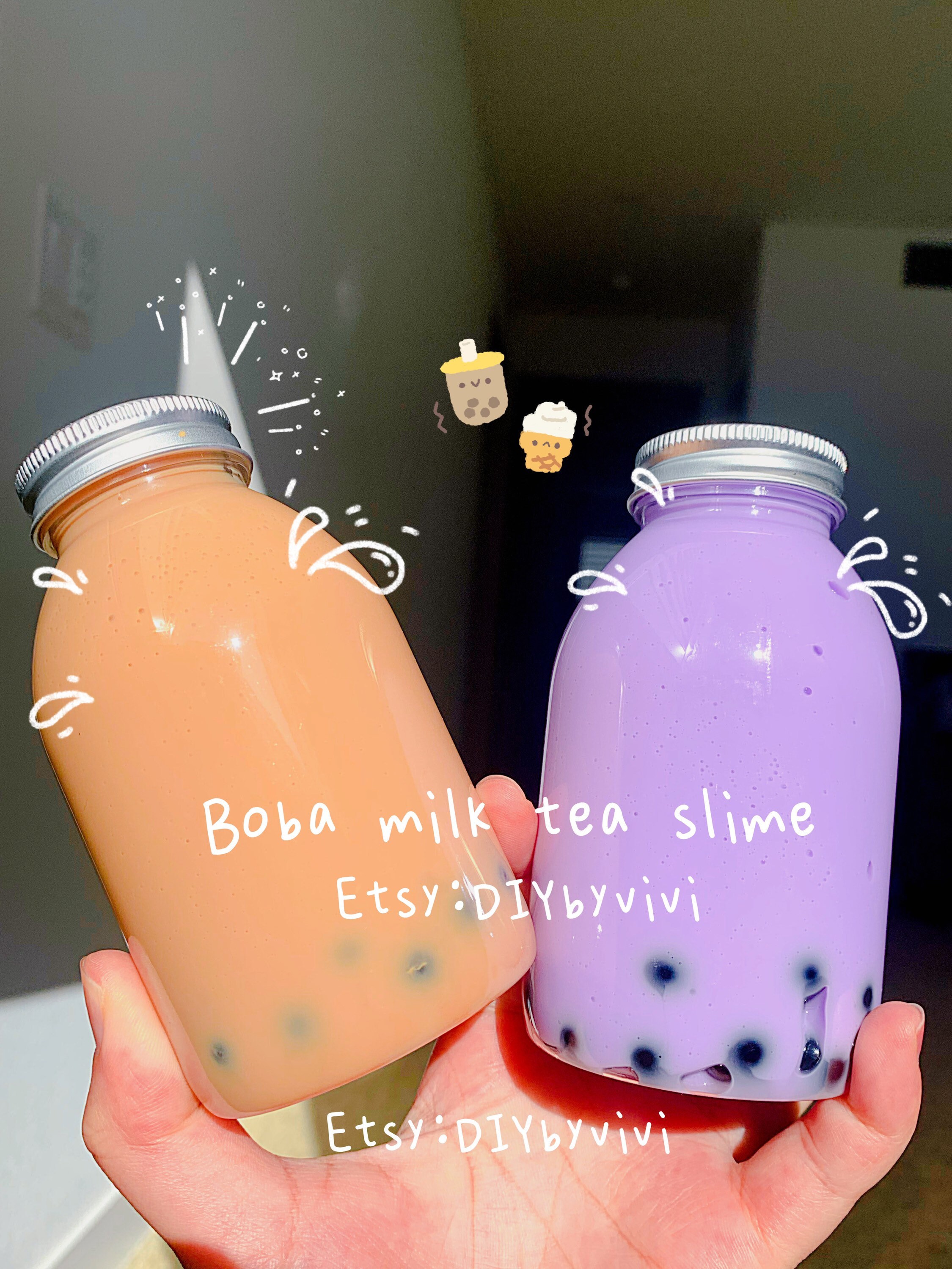 Pick Your Boba Milk Tea Slime! 2oz or 8oz; Smooth Slime Great for Kids