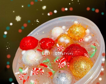 Christmas limited slime! Christmas slime! Peppermint slime; clear slime; holiday slime; clear slime;slime for kids