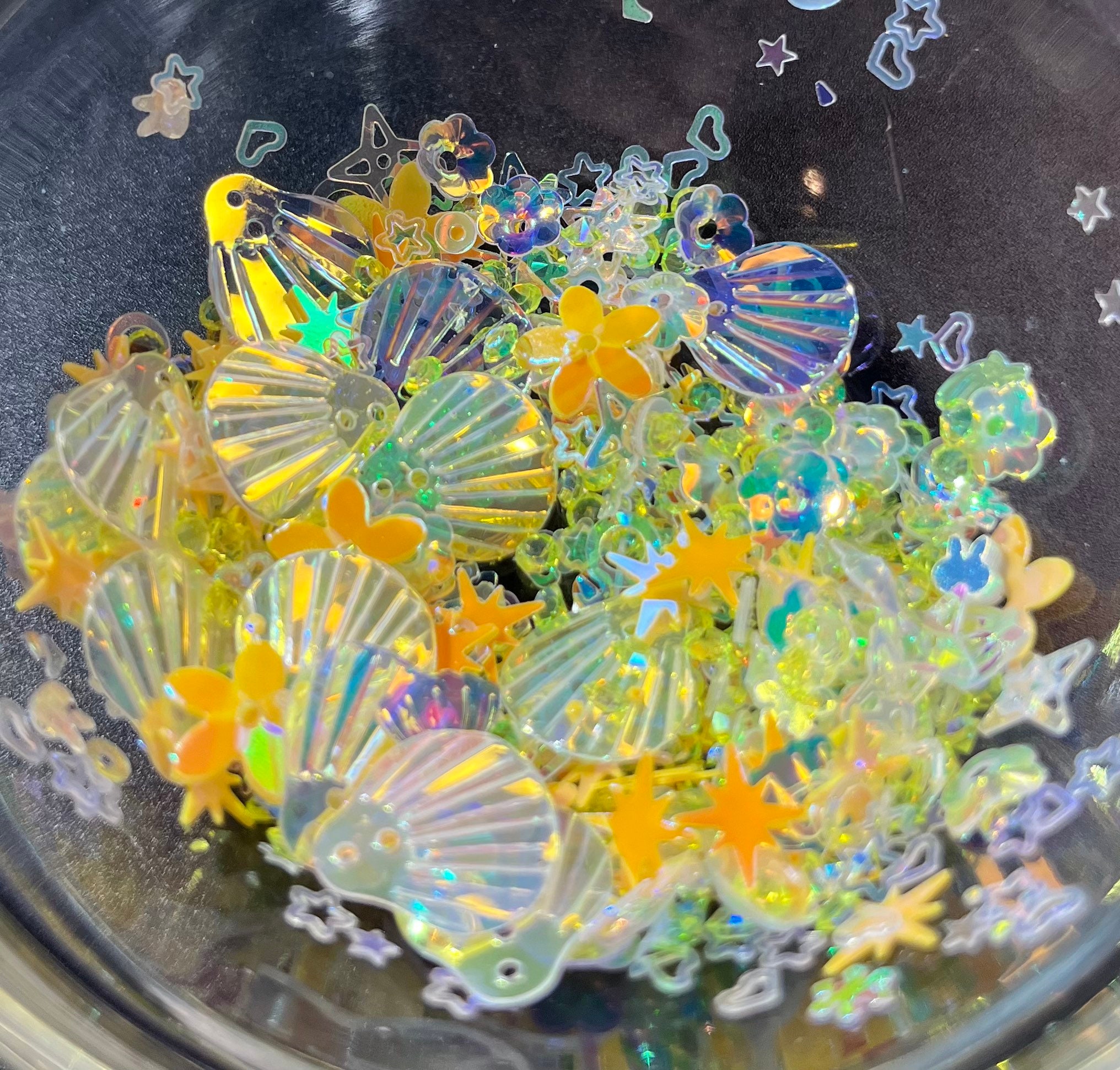 Yellow Chunky Glitter Kawaii Glitter Glitter Mixed Glitter Etsy