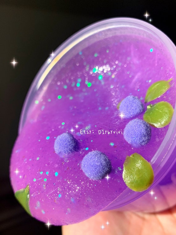 Slime di succo d'uva gelatinoso trasparente Melma glitter viola