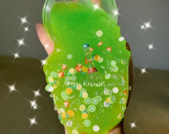 Kiwi jelly slime; strawberry kiwi green Slime; Green slime; fruit slime; popular slime for kids gift